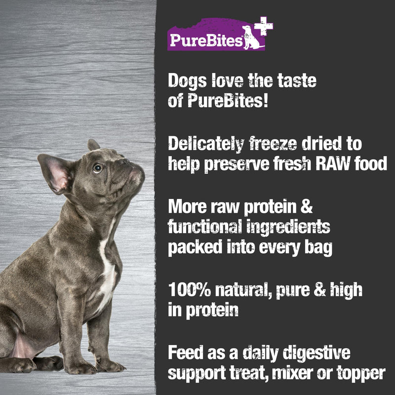 PureBites+ Gut & Digestion Freeze Dried Dog Treats, 5 Ingredients, Made in USA, 3oz 3 Ounce (Pack of 1)