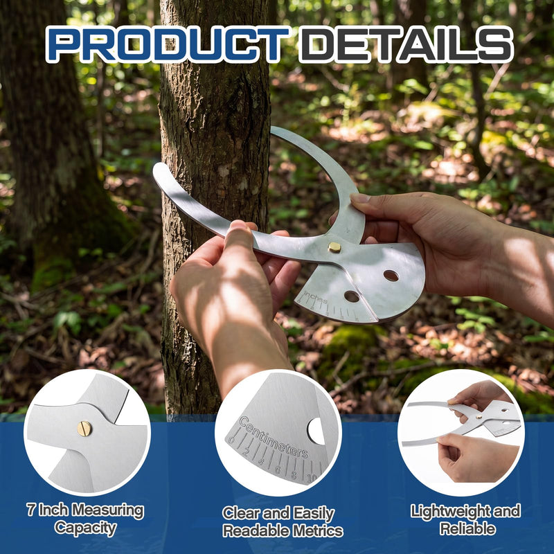 Frienda 2 Pack Aluminum Tree Caliper Weather Resistant Tree Caliper for Forest Management, Afforestation and Tending, Ecological Research, Teaching and Training, Forest Growth Assessment
