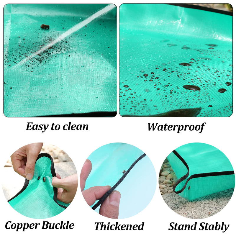 Melphoe 25Pcs Mini Garden Hand Transplanting Succulent Tools Set, 39.4" Thickened Repotting Mat & Plant Tag, Miniature Planting Indoor Fairy Care, Potting, Cactus, Houseplant Bonsai Tool Kit (Black) Black