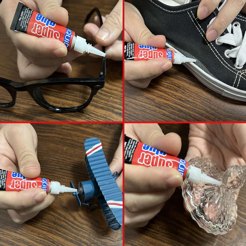 3 Gram (Pack of 6) Single Use Super Glue Liquid, Super Fast, Thin & Strong Adhesive Superglue, Cyanoacrylate Glue for Hard Plastics, DIY Craft, Ceramics, Leather, Metal Etc Pack of 6