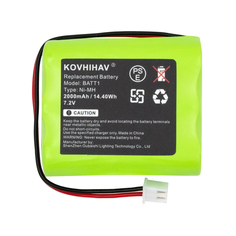 (2 Pack) Updated BATT1 7.2v 2000mah ni-mh Battery Pack Control Panel Security System Alarm Battery for BATT1X BATT2X 6MR2000AAY4Z 10-000009-001 10-000013-001 PERS-4200