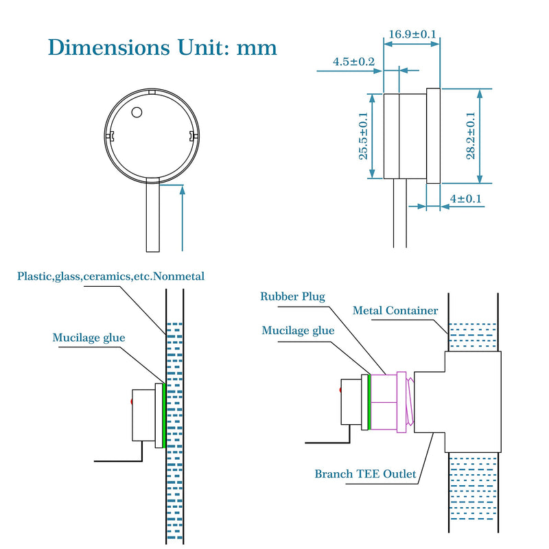Non-Contact Water/Liquid Level Sensor Compatible with Arduino, Raspberry Pi and Other Motherboards. for Industrial Production, Aquarium, Chemical Solution, Agriculture, Gardening, etc. Non-Contact Type