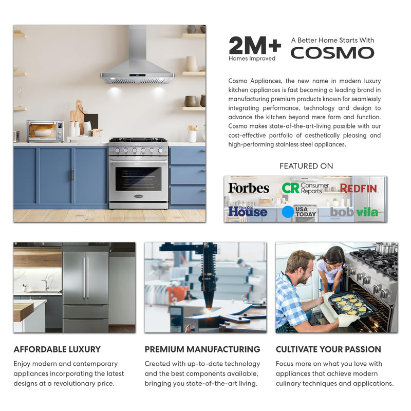 Cosmo Range Hood Filter Genuine Charcoal Filter (CFK1-TM)