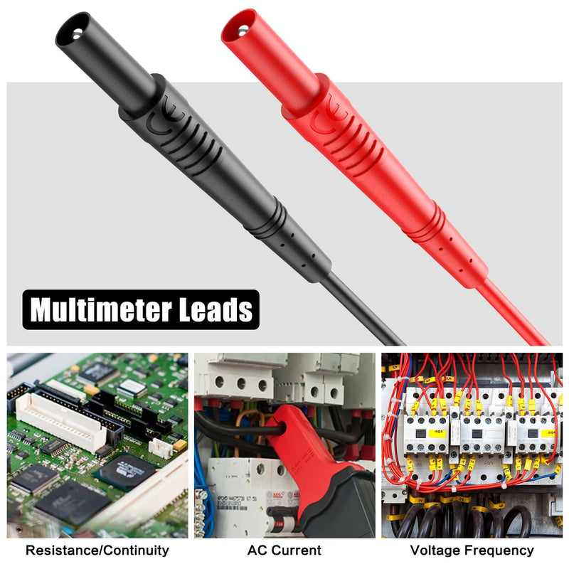 60 Inch Multimeter Insulated Test Leads,Soft Silicone Test Leads Compatible with Multimeter, Voltmeter, Clamp Meter