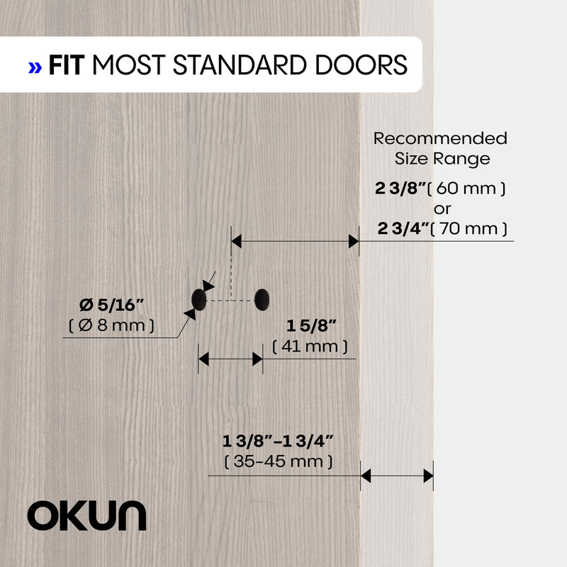 Okun Terra Dummy Door Handle – 2 Pack, Reversible, Non-Turning Lever for Closet, Pantry, or Hallway Doors – Matte Black Finish