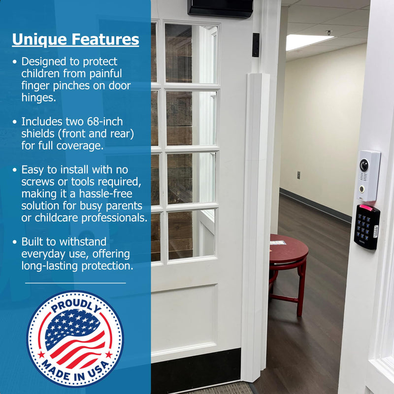 Cardinal Gates PinchNot 180 Degree Door Pinch Guard for Kids Safety-Door Hinge Protector for Babies-CSP30-Door Finger Pinch Shield for Front and Rear Side of Doors-Child Proof Jamb-Made in USA