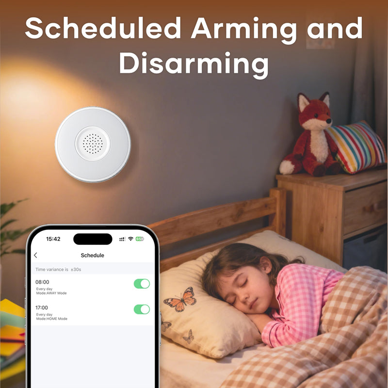 tolviviov WiFi Smart Door/Window Alarm System 8-Piece Kit – App Alerts, Compatible with Alexa, No Monthly Fee, Expandable DIY Wireless Home Security, 1 Siren, 5 Sensors & 2 Remotes (8 Pack) W2