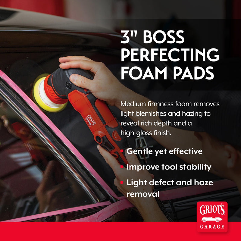 Griot's Garage 3” Perfecting Foam Pads for Car Polishing and Detailing, Buffing Pads for Paint Correction, Polishing, and Waxing, Yellow, Set of 3 3 Inch Pads (Set of 3)