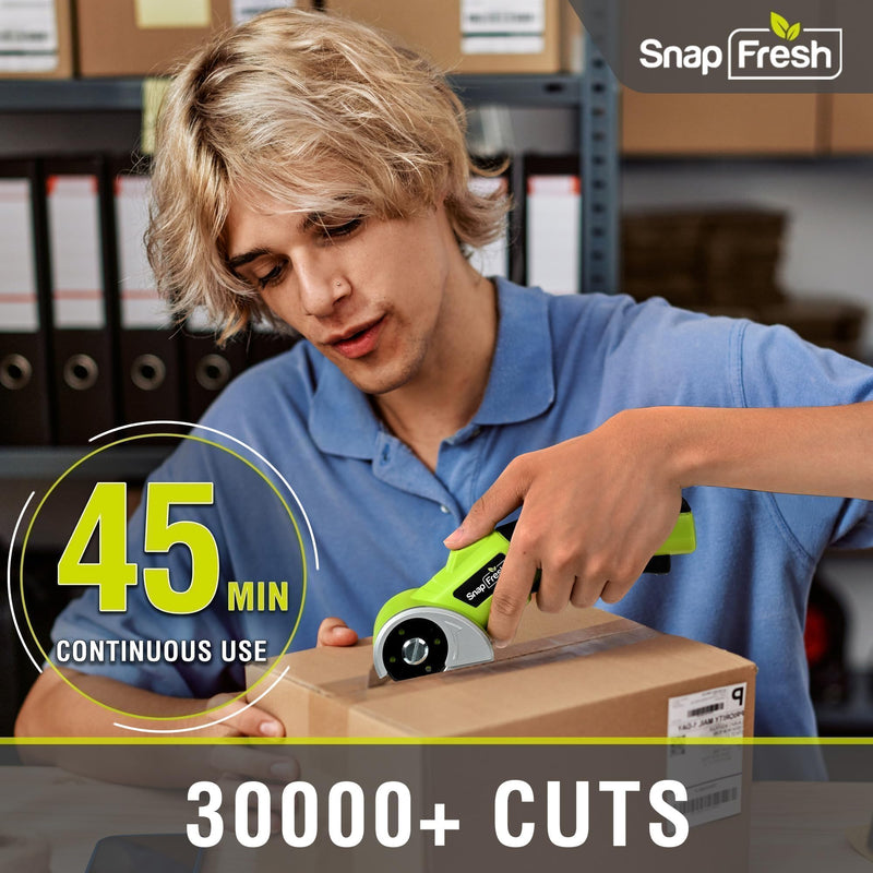 SnapFresh 4V Cordless Electric Scissors, 2.0Ah Battery, LED, 2 Blades
