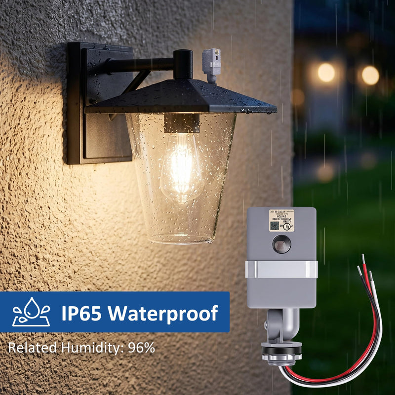 1 Pack Dusk to Dawn Sensor,120-277VAC Photocell Sensor for Outdoor Lights,Swivel Photoelectric Switch,IP65 Waterproof Auto On/Off Light Switch for Outside Lighting Control 1