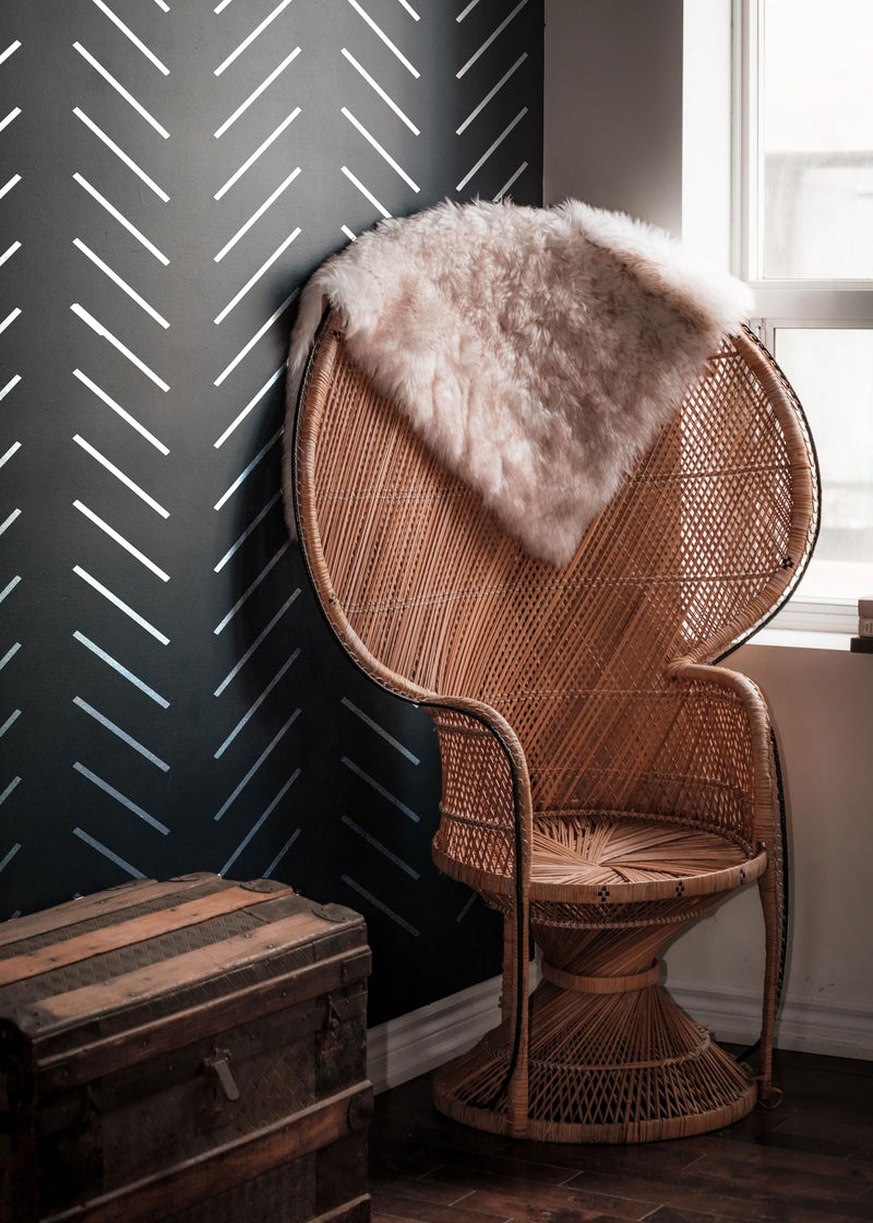 PINKIPO®, Simple Herringbone, (16"x40") XL Stencil, Large Wall Stencil, Modern Geometric Wall Stencils for Painting, Stencils for Walls, Chevron Wall Stencil Pattern