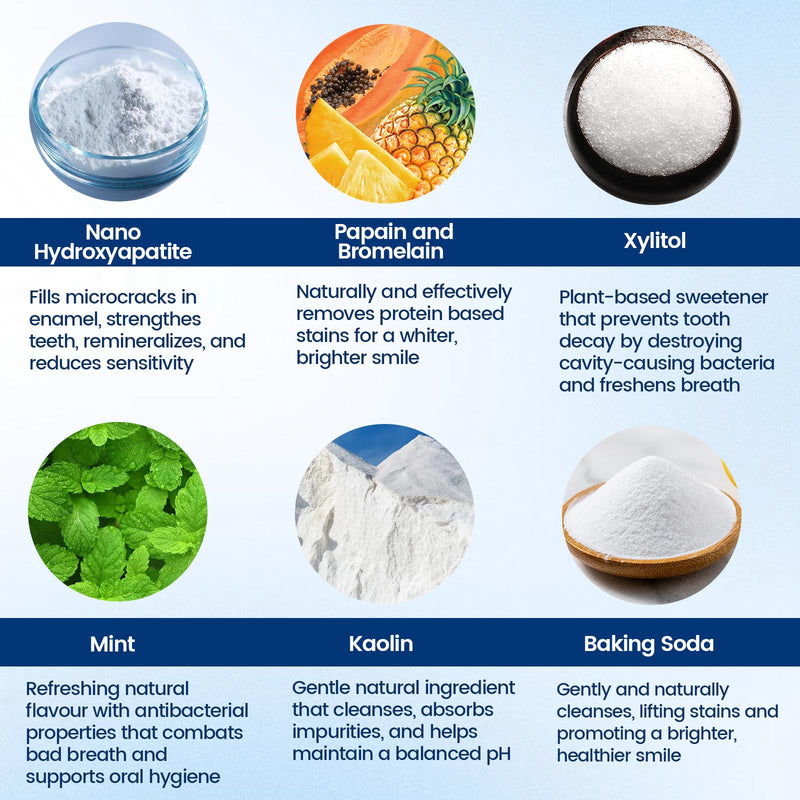 Teeth Whitening Powder for Tooth Care, Peroxide-Free Whitening Tooth Powder with Nano Hydroxyapatite & Enzymes, 50 Gram (1) 1