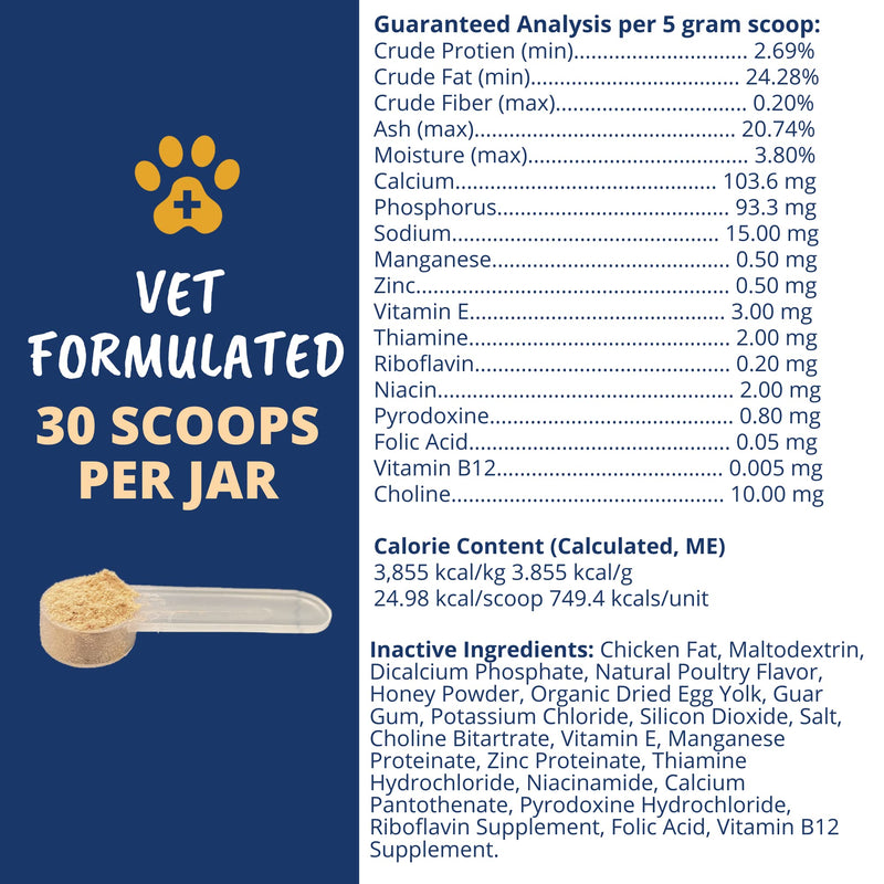 Ready Cal Powder for Cats | High-Calorie, Weight Gainer, Appetite Stimulant, Energy Booster Pet Suppliment | 20 Scoops (Scoop Included) For Cats - Ready Cal Powder - PawsPlanet Australia