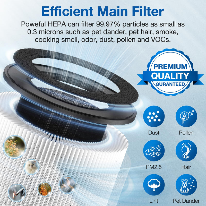 D10 Replacement Filter Compatible with Tailulu D10 Air Purifier, 2 Pack