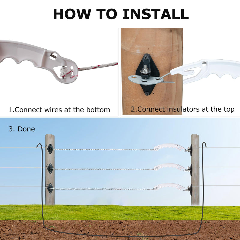 10 Pack Plastic Electric Fence Gate Handle, Insulated Plastic Hook, Suitable for Building Electric Fences 10 Pack