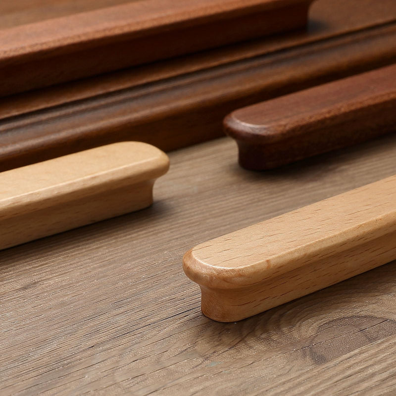 Red Wood-7.56 in 4 pcs Wood Drawer Knobs Pulls Handles Kitchen Cabinets Furniture Dresser Wardrobe Cupboard Drawer Knobs Pulls Handle Red wood-7.56
