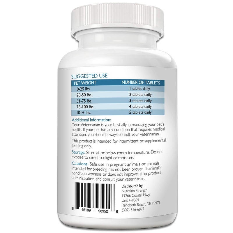 Nutrition Strength Coenzyme Q10 for Dogs Grain-Free Supplement, Ubiquinol - The Electron-Rich Form of CoQ10, Promotes Heart Health, Cognitive and Energy Support for Dogs, 120 Chewable Tablets - PawsPlanet Australia