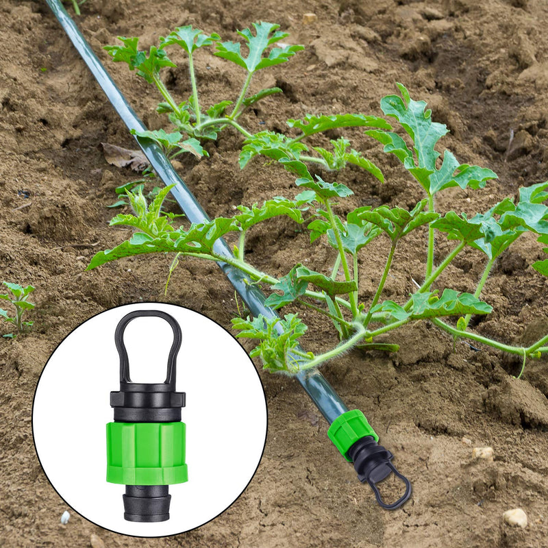 12 Pcs Drip Irrigation Tubing End Cap 1/2 Inch Universal Tubing End Cap Plug Drip Irrigation Coupling Drip Irrigation End Cap Fitting All Brands 16-17mm Drip Tape Tubing Sprinkler System Green