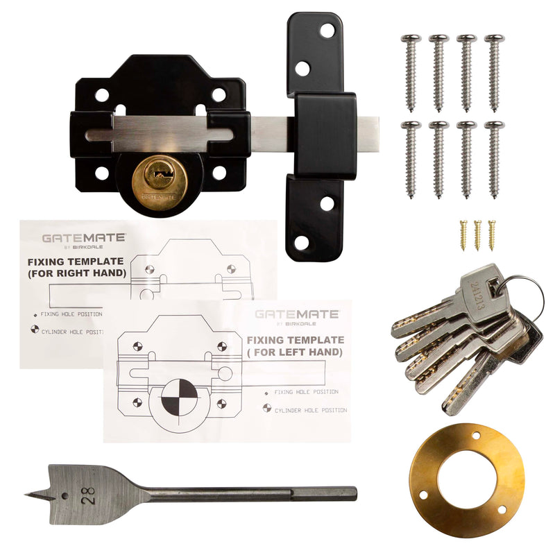 GateMate 2”(50mm) Double Locking Premium Long Throw Lock, High Security, Stainless Steel, Corrosion Resistant, Ideal for Doors and Gates, Robust and Durable Locking Mechanism. 50mm Double Keyed Lock