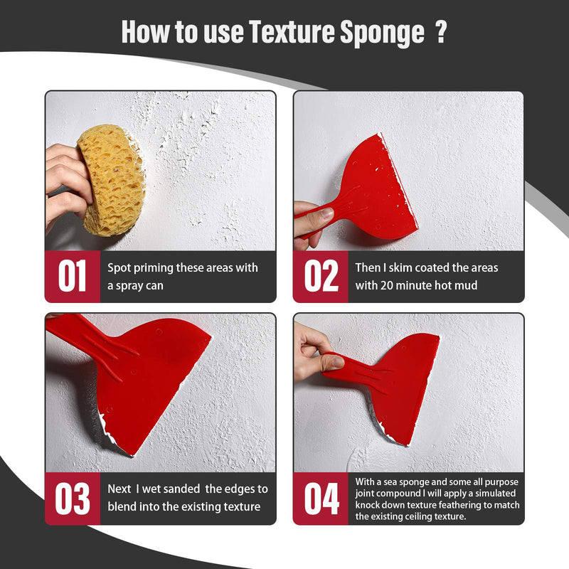 Knockdown Texture Sponge Drywall Wall Patch Ceiling Texture Sponge Home Decor Sponge for Texture Repair DIY Painting Ceiling (2 Pieces,13 x 15 x 6 cm) 2 13 x 15 x 6 cm - NewNest Australia
