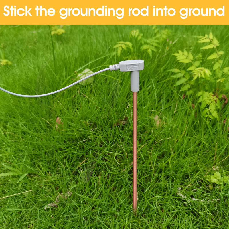 Copper Grounding Rod with 40ft Female Ground Cord, Portable Ground Rod Kit,Great for Grounded Earth Connected Products, Easy to Use with Grounding Mat, Grounding Sheet, Pillowcase, Blankets(1 Pack) Pure Copper Grounding Rod(1 Pack)