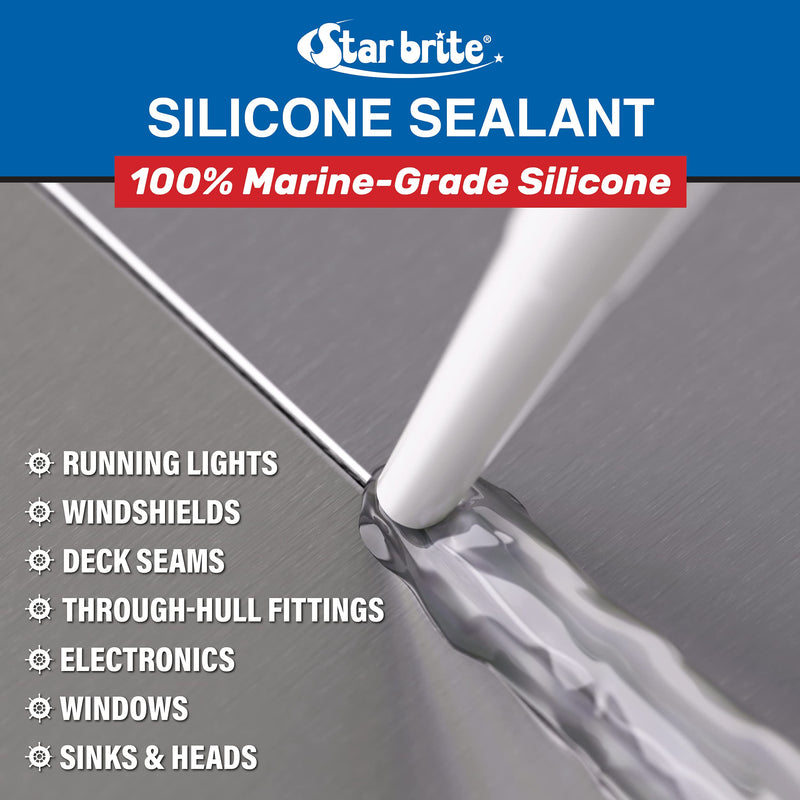 STAR BRITE Silicone Sealant Clear 2.8 OZ. (082102P)