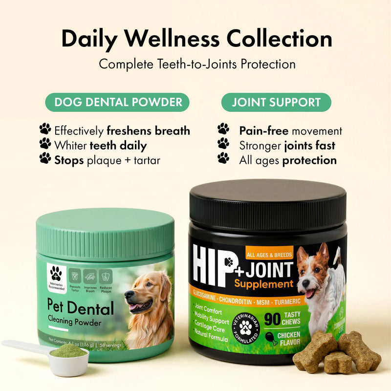 Dog Dental Powder – Dog Breath Freshener – Pet Dental Powder – Plaque and Tartar Remover for Dogs – Natural Dog Teeth Cleaning for All Breeds and Sizes – Oral Care Supplement for Pets 4.09oz