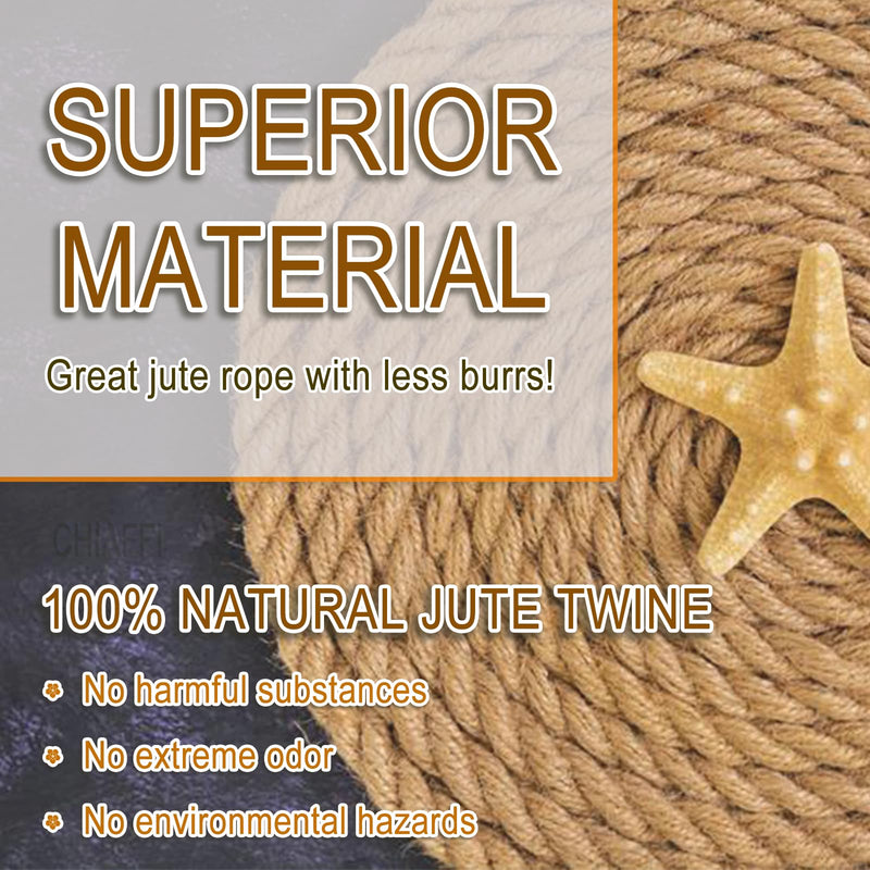 656 Feet 3Ply Jute Twine String, 2mm Natural Brown Thick Twine Rope for Crafts, Gardening, Tomato, Climbing Plant, Tie Floristry, Gift Wrapping Packing, Christmas, Wedding Decor 2mm-656ft