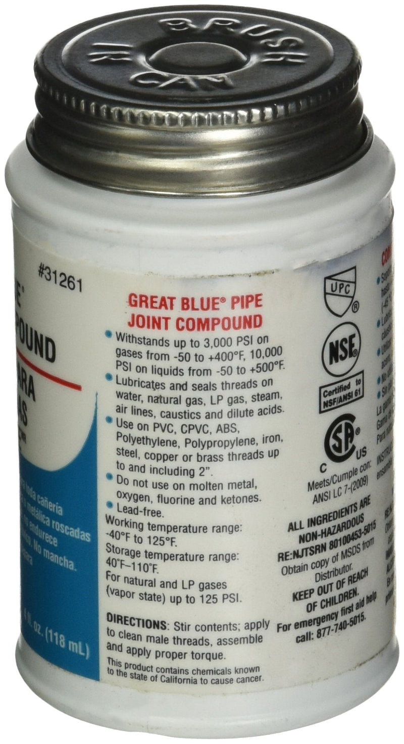 Oatey 31261 Blue Pipe Joint Compound, 4 fl-ounces