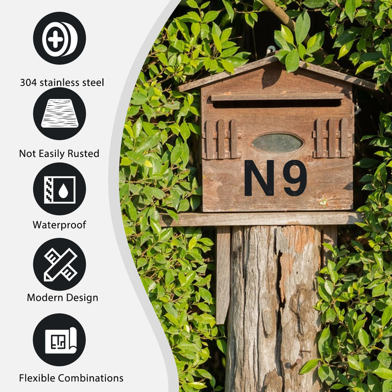 Modern House Numbers for Outside,Mailbox Numbers and Letters,3inch Metal Black Address Numbers,Garden Door Mailbox Decor Number,Custom House Number Sign with Screws (Black-3, 3inch) Black-3