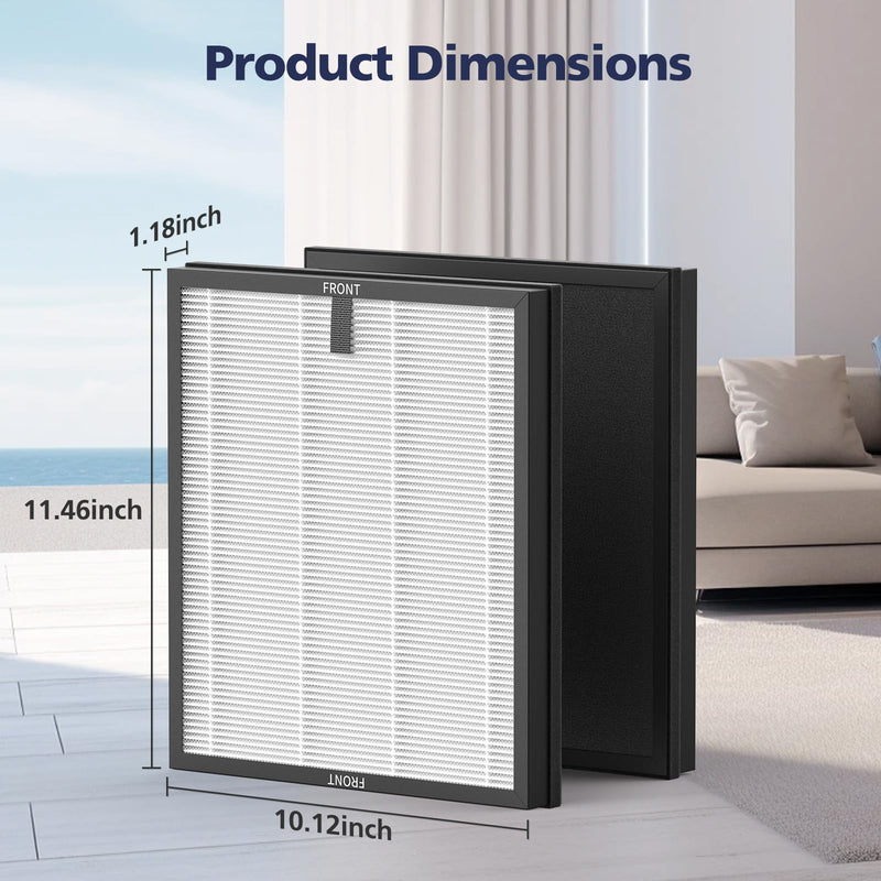 4-Pack HAP603 Replacement Filter For ECOSELF HAP603 & HAP603WF Air Purifier White 4 Pack