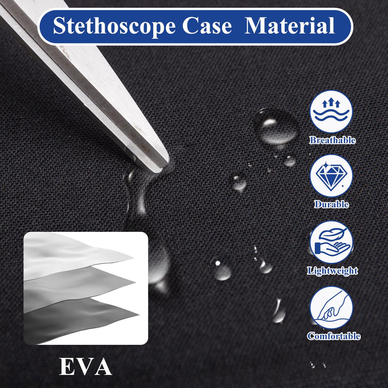 Stethoscope Case,for 3M Littmann Stethoscope Case,Stethoscope Bag,Medical Assistant Cardiology IV Estetoscopio Essentials,Estuche para Estetoscopio with Pocket,for Doctor & Nurse Accessorie (Black) Black