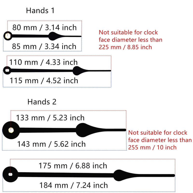 TIKROUND Include Hands Quartz DIY 12888 Wall Clock Movement Mechanism Battery Operated DIY Repair Parts Replacement thread length 13/64 inch Black