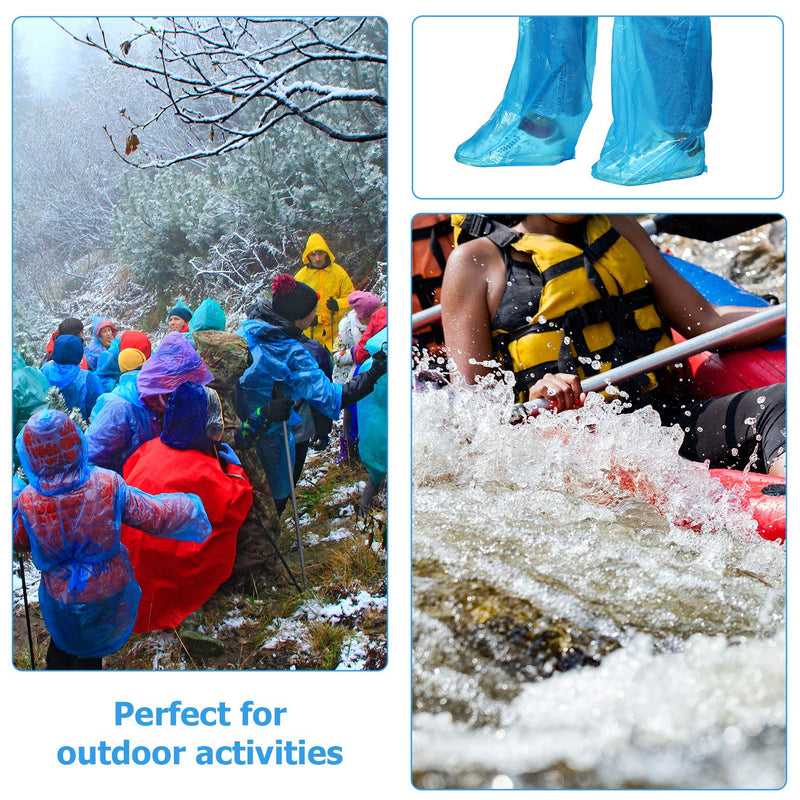 SATINIOR 70 Pcs Disposable Boot Covers Plastic Long Waterproof Shoes Cover Over The Knee for Men Women 20