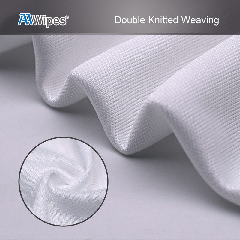 AAWipes Cleanroom Cloth Wipes 6"x6" (Bag of 150 Pcs) Double Knit 100% Polyester Wipers Lint Free Cloths with Ultra-fine Filaments, Laser Sealed Edge, Class 100 Cloths, Ultra-soft Wipes