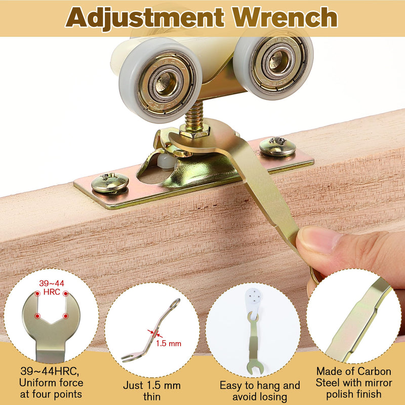 2 Pcs Pocket Door Wrench 3/8, Pocket Door Adjustment Wrench for Sliding Door Hanger, 3/8 in Open Wrench 3 in Length
