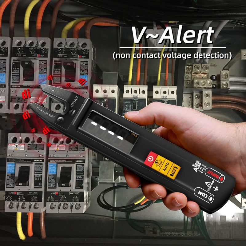 Digital Clamp Meter AC DC Current Open Jaw Fork Meter Rechargeable Auto Ranging Multimeter NCV Amp Volt Ohm Electrical Tester Pen Shape Tester