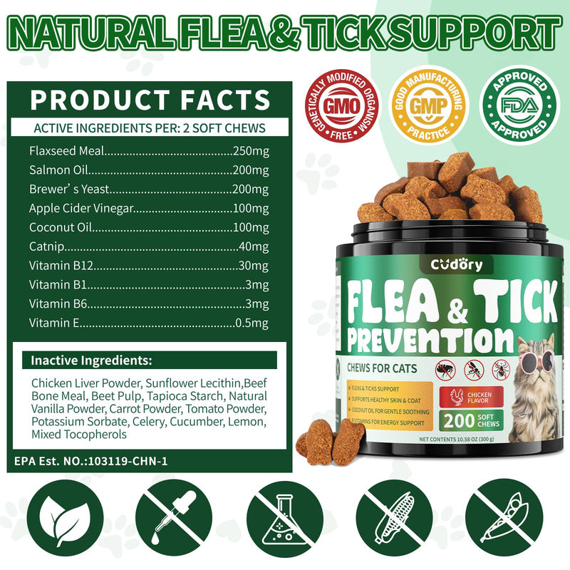 Flea and Tick Support Bundle for Cats & Dogs-400 Chews Natural Flea Tick Support for Pet All Breeds & Ages