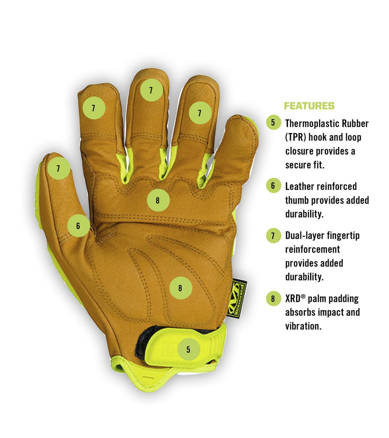 Mechanix Wear: Hi-Viz CG Heavy Duty Work Gloves (X-Large, Fluorescent Yellow) X-Large