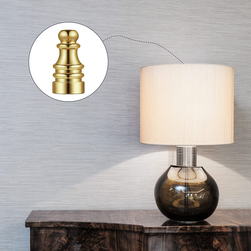 4 Pieces Solid Lamp Finial for Lamp Shade Brass Lamp Finial Cap 1 Inch Threaded Lamp Brass Knob for Table Lamps or Floor Lamps Fit 1/4-27