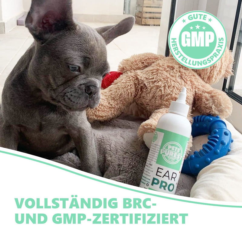 Pets Purest Ear Cleaner for Dogs 250ml - Recommended by Veterinarians in the UK - Dog Ear Cleaner for Head Shaking, Itching and Smelly Earwax - 100% Natural Ear Cleaner - PawsPlanet Australia
