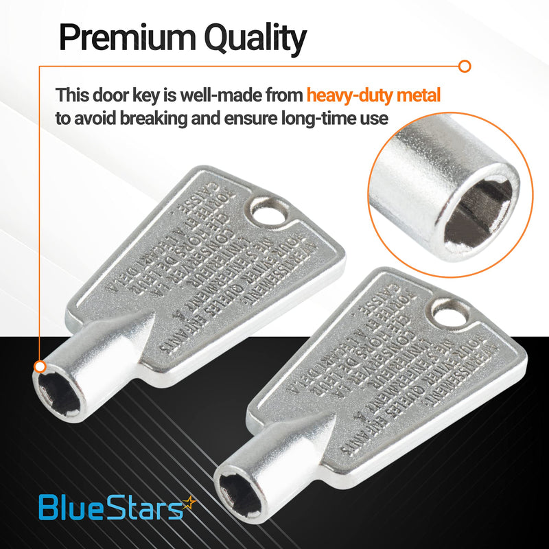 BlueStars 216702900 Ultra Durable Metal Freezer Door Key - Compatible with Frigidaire & Kenmore Freezers - Replaces 297147700 AP4071414 AP2113733 AP4301346 PS1991481-2 Packs Pack of 2 As pictured