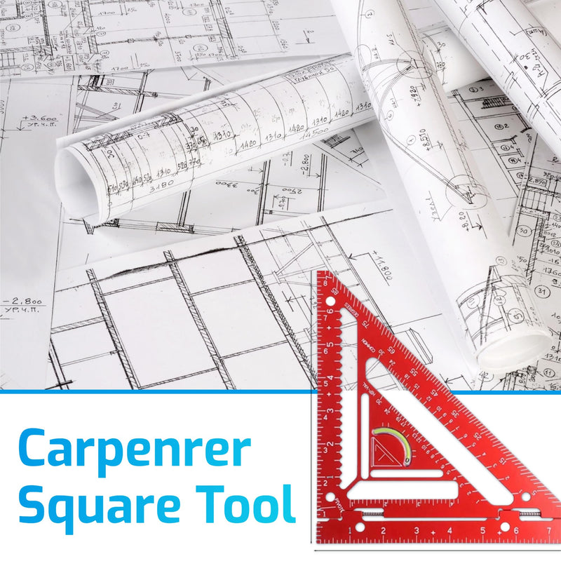 Rafter Square Tool, Carpenter Measuring Layout Tool, Aluminum Alloy Triangle Ruler Protractor for Carpenters and Architects