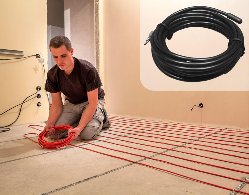 Temperature Floor Sensor for Radiant Under Floor Heating. NTC 10kohm 15ft Probe, Suitable for Most Heating Installations. Compatible with Honeywell Aube Ditra NuHeat SunTouch and More