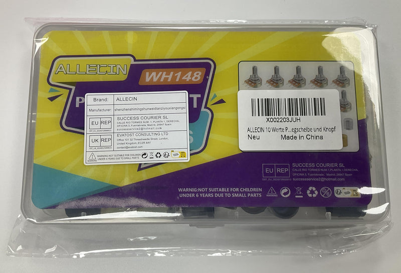 80Pcs WH148 Potentiometer Kit 1K 2K 5K 10K 20K 50K 100K 250K 500K 1MK Ohm 15mm Shaft Single-Joint Linear Potentiometers 3Pins Set Variable Resistors with Plum Knob Cap and Aluminum Alloy Knobs