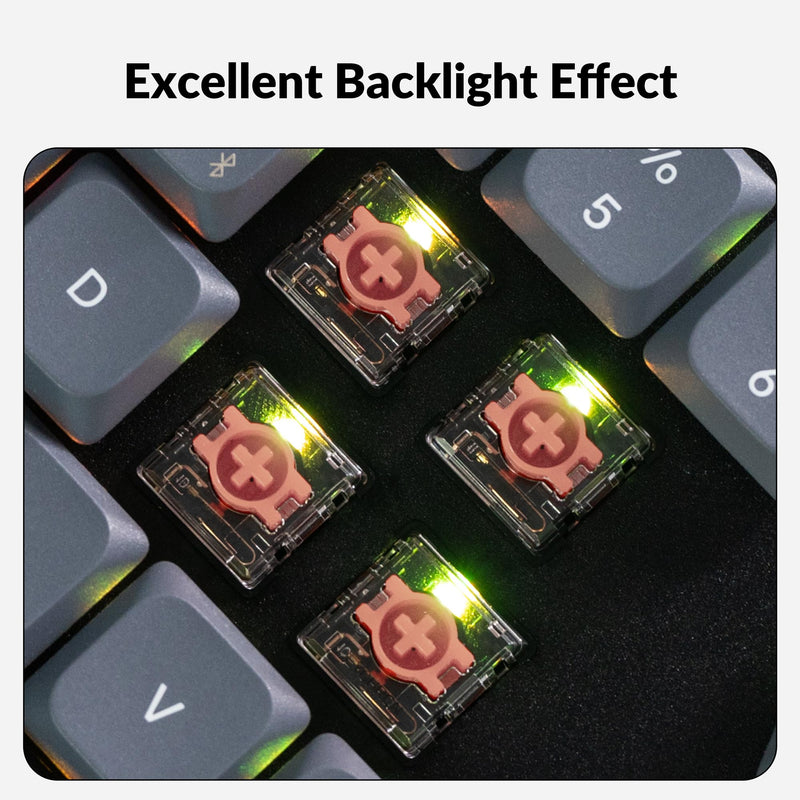 Keychron Low Profile Silent Red Switches – 110 PCS Pre-Lubed Linear Mechanical Keyboard Switch Set, 40gf Actuation Force, Hot-Swappable, SMD-LED Compatible, Dustproof Wall, Soft Rebound Silent Red Linear Switches