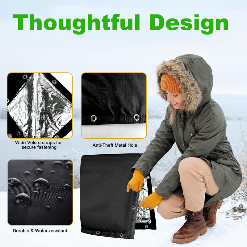 Backflow Preventer Insulated Cover (5˚F) 6-Layer Fabric Pipe Insulation Cover ,for Water Well Pump Covers and Sprinkler Valve Covers Winter Freeze Protection UV Coated (16" W X 20" H) 16"W X 20"H