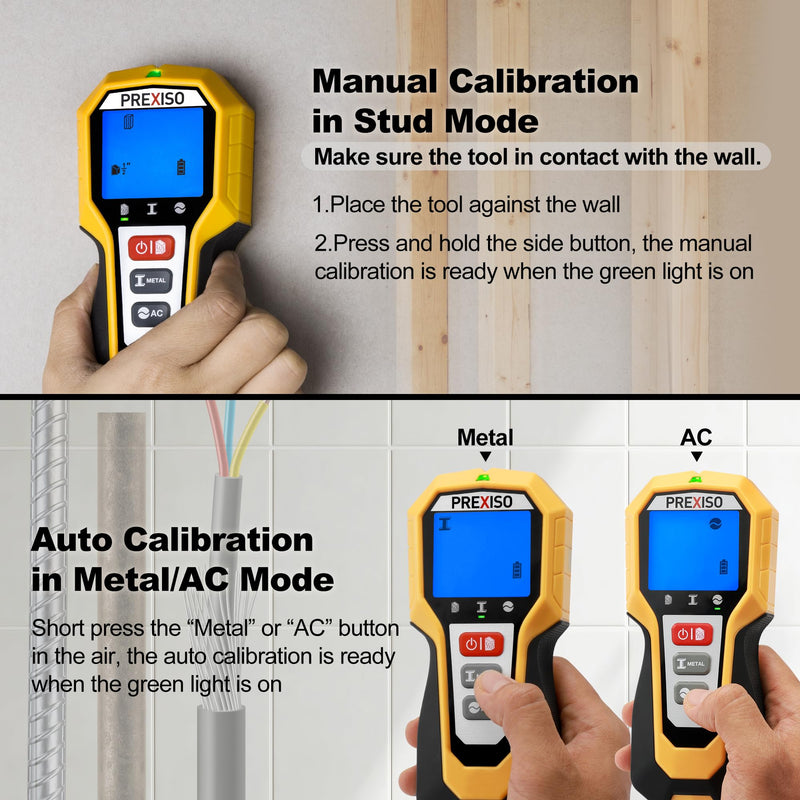 PREXISO Stud Finder Wall Scanner 5-in-1 Wall Stud Finders & Scanners, Stud Finder Tool with LED Indicator for Center Finding, Wood Ac Wire Metal Joist Pipe Stud Detector