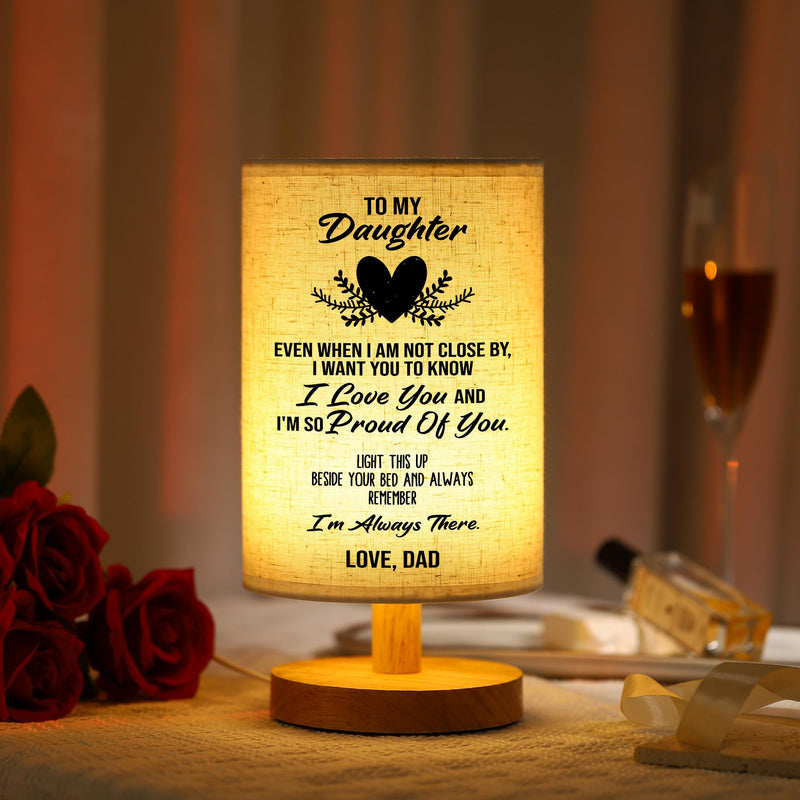 WSYEAR Valentines Day Birthday Gift for Daughter from Dad,to My Daughter Gifts from Dad- Table Lamp Father Daughter Gifts for Grown Daughter Birthday Valentine's Day Dad to Daughter