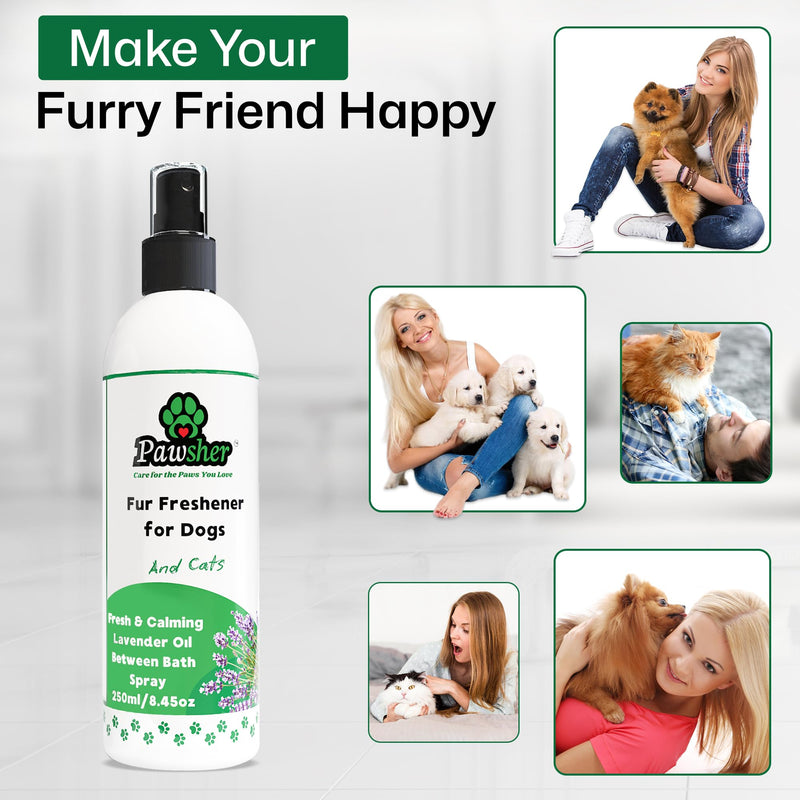 Cat Care Essentials: Cat Teeth Cleaning & Breath Freshener | Paw Balm Lick Safe | Fur Freshener Spray & Deodorizer Perfume | Refreshing & Calming Lavender Scent for in Between Baths